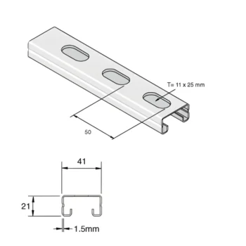 Atkore Unistrut P4000T - Light Channel Slot - 3 Metres 2