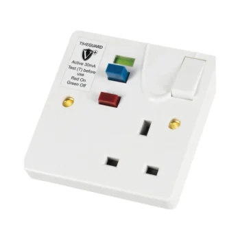 Timeguard | RCD01WAVN | Valiance+ | RCD Protected Active Single Gang Switched Socket