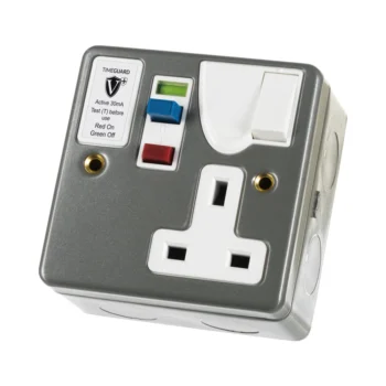 Timeguard | RCD03MAVN | Valiance+ | RCD Active | 1 Gang Metal Switched Socket