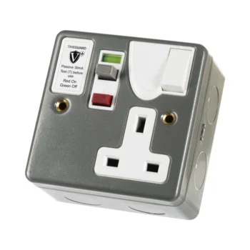 Timeguard | RCD04MPVN | Valiance+ | RCD Passive | 1 Gang Metal Switched Socket