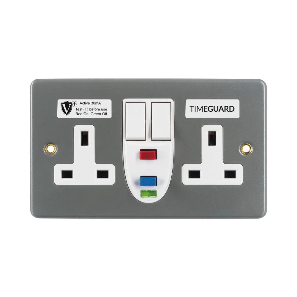 Timeguard | RCD07MAVN | RCD Active | 2 Gang Metal Switched Socket 2 Timeguard | RCD07MAVN | RCD Active | 2 Gang Metal Switched Socket 2