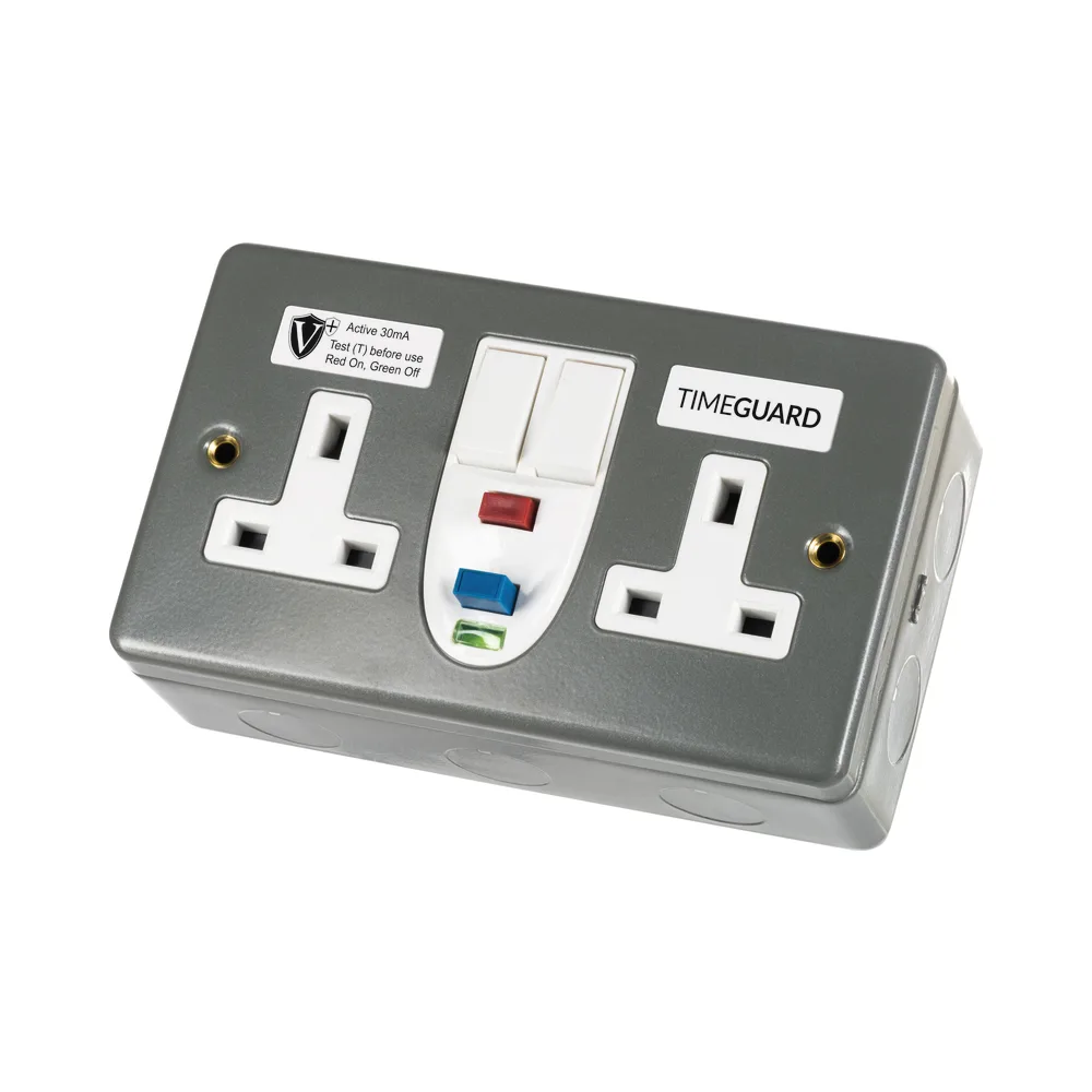 Timeguard | RCD07MAVN | RCD Active | 2 Gang Metal Switched Socket 1 Timeguard | RCD07MAVN | RCD Active | 2 Gang Metal Switched Socket