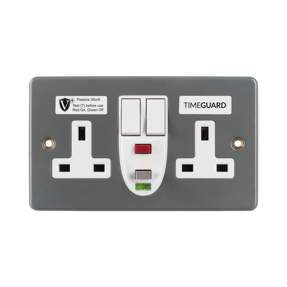Timeguard | RCD08MPVN | RCD Passive | 2 Gang Metal Switched Socket 2 Timeguard | RCD08MPVN | RCD Passive | 2 Gang Metal Switched Socket 2