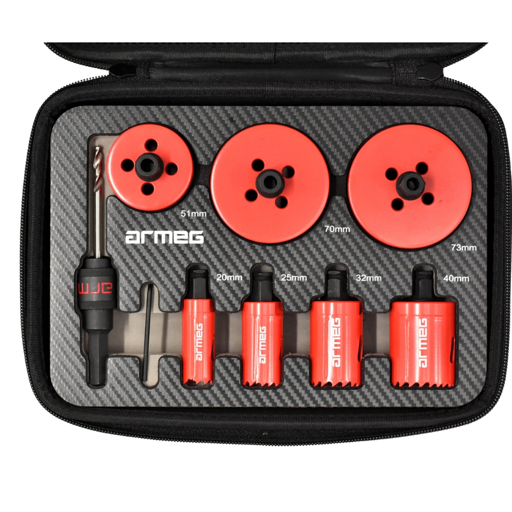Armeg | CHA005 | Quick Change Cobalt Holesaw Set | 20–73mm 2 Armeg CHA005 Quick Change Holesaw Set