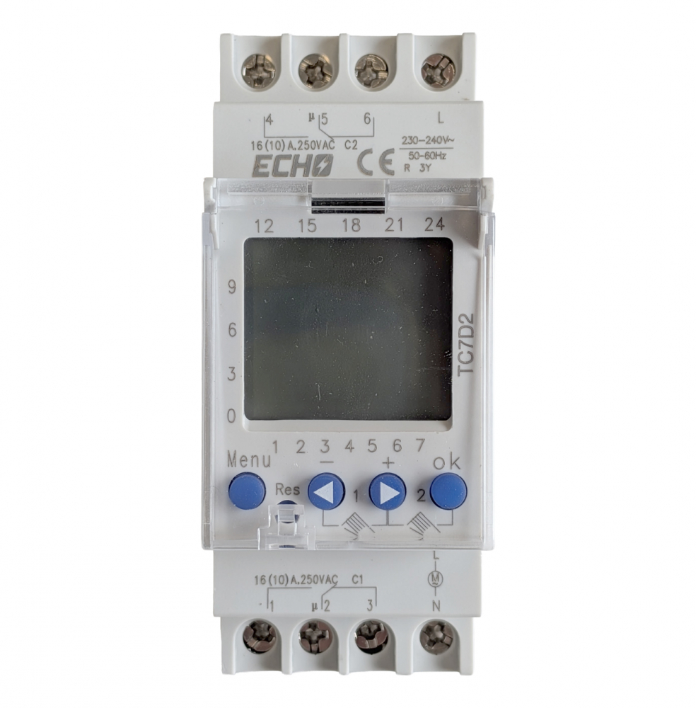 Deligo | TC7D2 | 2 Channel 7 Day Time Clock | 16A | Battery Backup 5 Deligo | TC7D2 | 2 Channel 7 Day Time Clock | 16A | Battery Backup