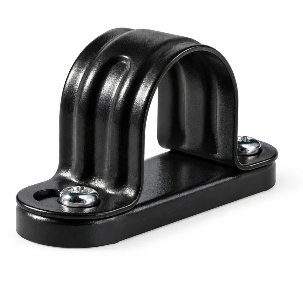 Univolt UNISB25BKSADDLE | Metal-Coated Space Bar Saddle | 25mm | Black | Pack of 100 1 Univolt UNISB25BKSADDLE Metal Saddle 25mm