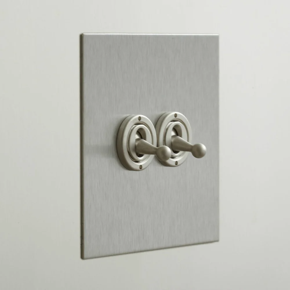Forbes & Lomax | 2GIN/SS | 2 Gang Intermediate Dolly Switch | Stainless Steel 1 Forbes & Lomax 2GIN/SS 2 Gang Intermediate Dolly Switch - Stainless Steel Plate