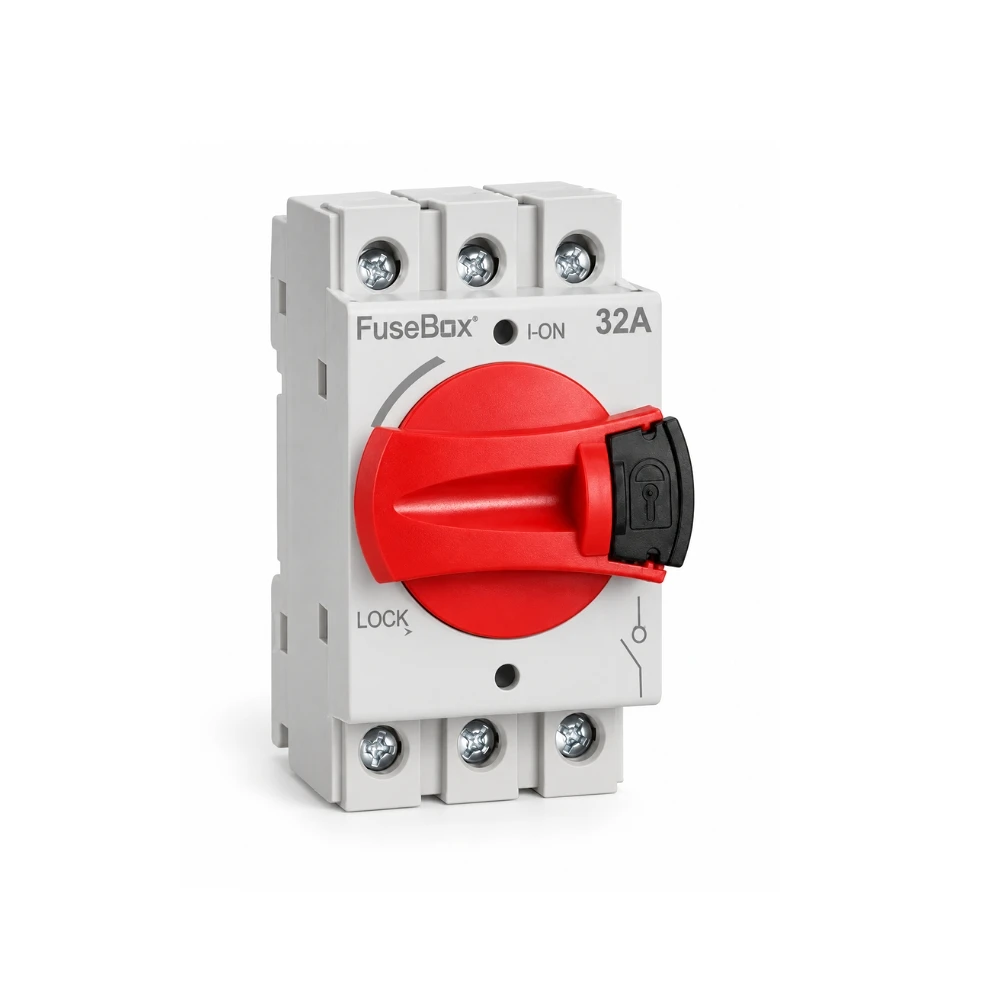 FuseBox | DRISO323P | 3 Pole DIN Rail Isolator Switch | AC-23A | 32A 1 FuseBox DRISO323P 32A 3 Pole DIN Rail Isolator