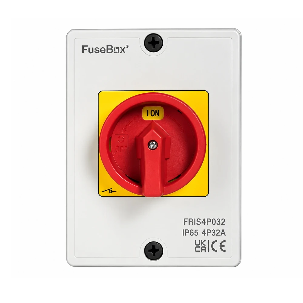 FuseBox | FRIS4P032 | 4 Pole AC Rotary Isolator | IP65 | 32A 1 FuseBox FRIS4P032 32A 4 Pole AC Rotary Isolator