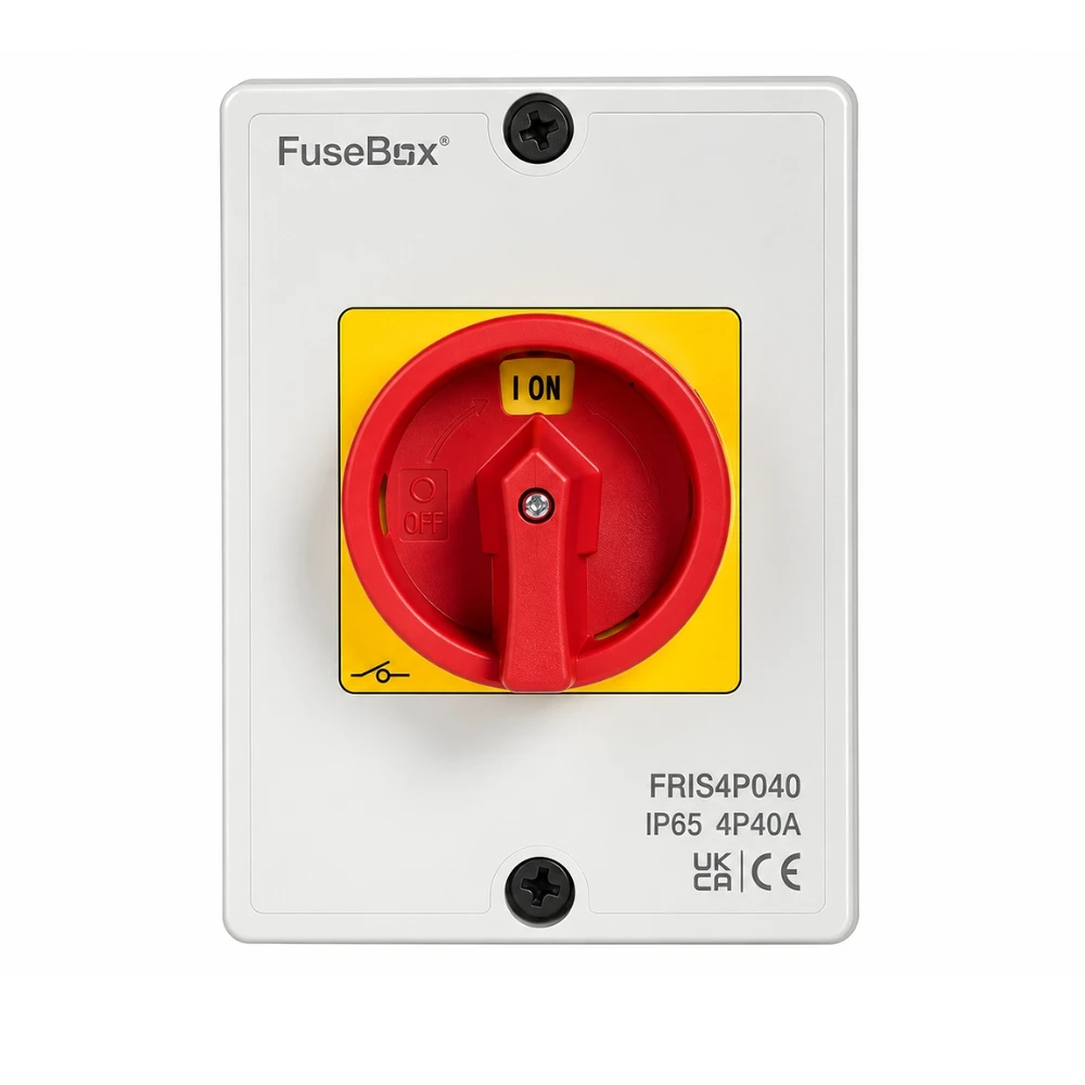 FuseBox | FRIS4P040 | 4 Pole AC Rotary Isolator | IP65 | 40A 1 FuseBox FRIS4P040 40A 4 Pole AC Rotary Isolator