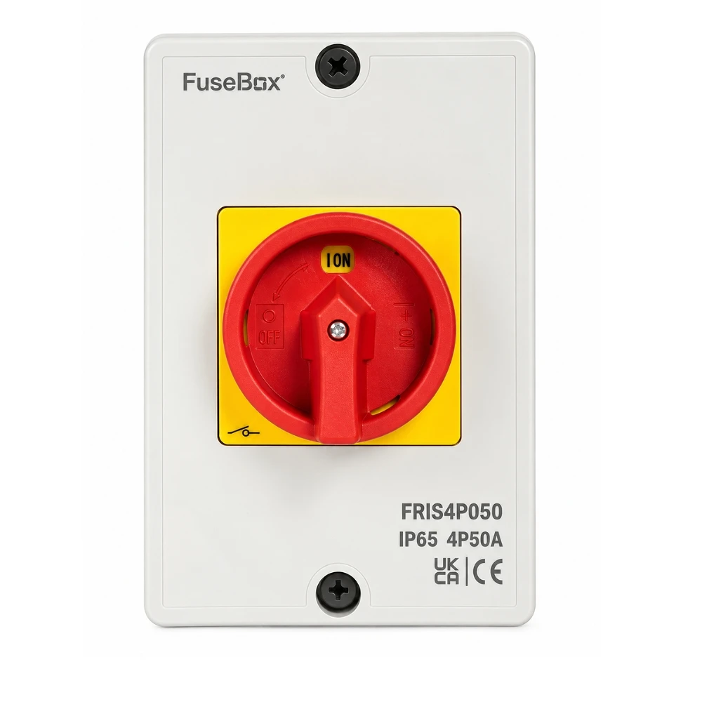 FuseBox | FRIS4P050 | 4 Pole AC Rotary Isolator | IP65 | 50A 1 FuseBox FRIS4P050 50A 4 Pole AC Rotary Isolator