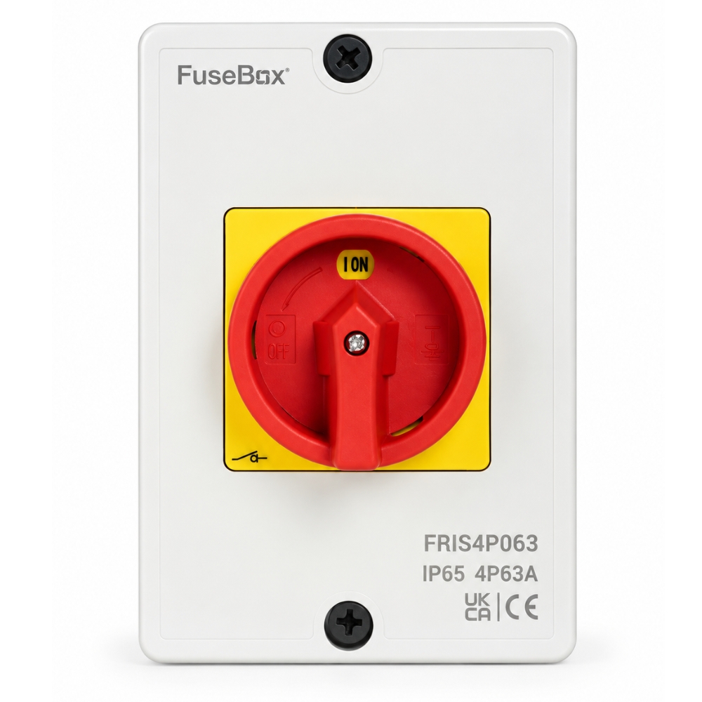 FuseBox | FRIS4P063 | 4 Pole AC Rotary Isolator | IP65 | 63A 1 FuseBox FRIS4P063 63A 4 Pole AC Rotary Isolator