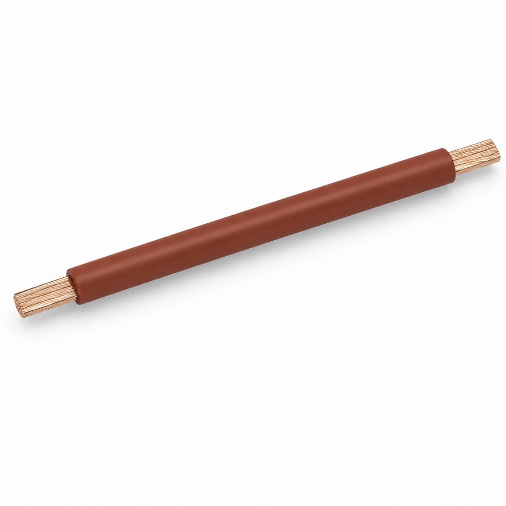 Hager | KE06R | Insulated Flexible Link | Brown | 500mm | Flat/Flat | 100A 1 Hager KE06R Insulated Flexible Link