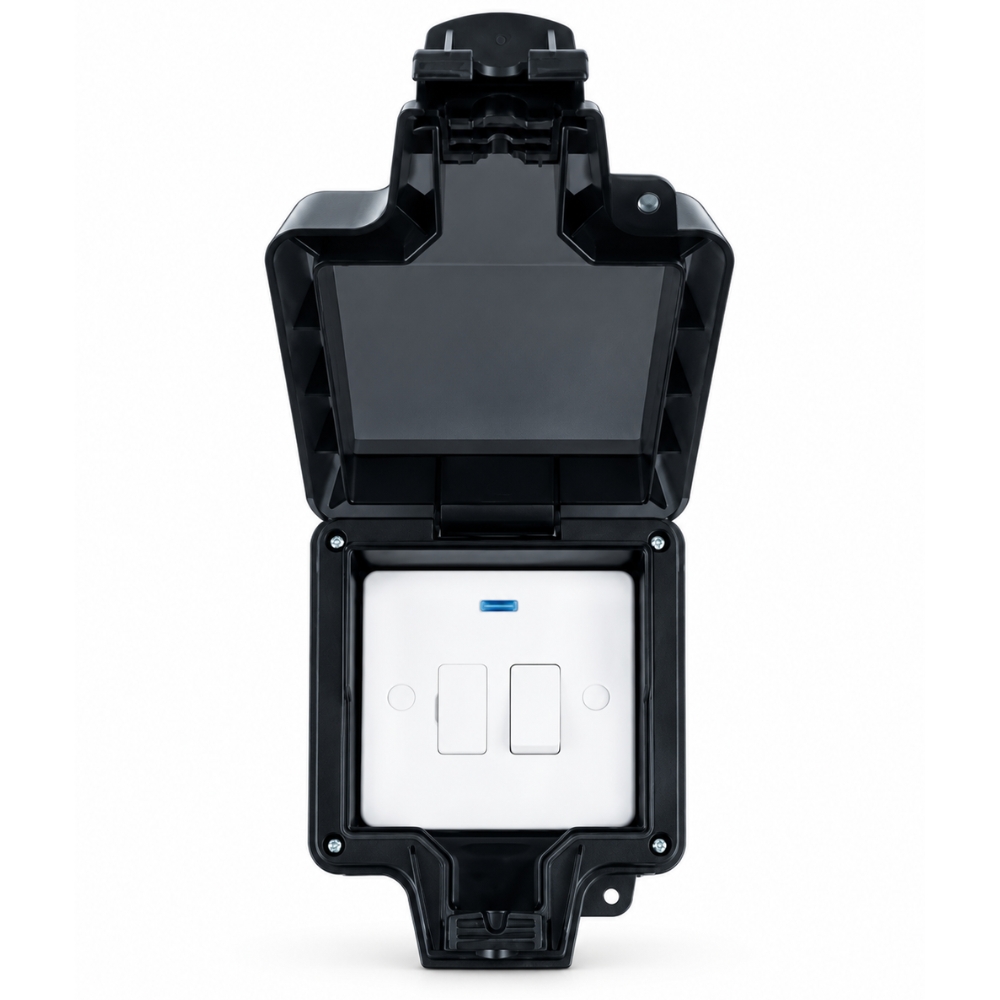 Niglon | H-BWS131FS | Hurricane IP66 13A Fused Connection Unit | Black 1 Niglon H-BWS131FS IP66 13A Fused Connection Unit