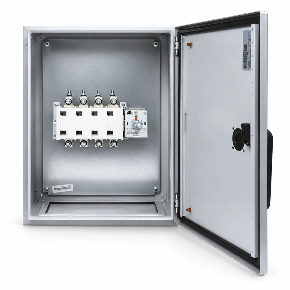 Niglon | MS400MC | 400A 4 Pole Enclosed Manual Changeover Switch | Mild Steel 2 Niglon MS400MC 400A 4 Pole Changeover Switch