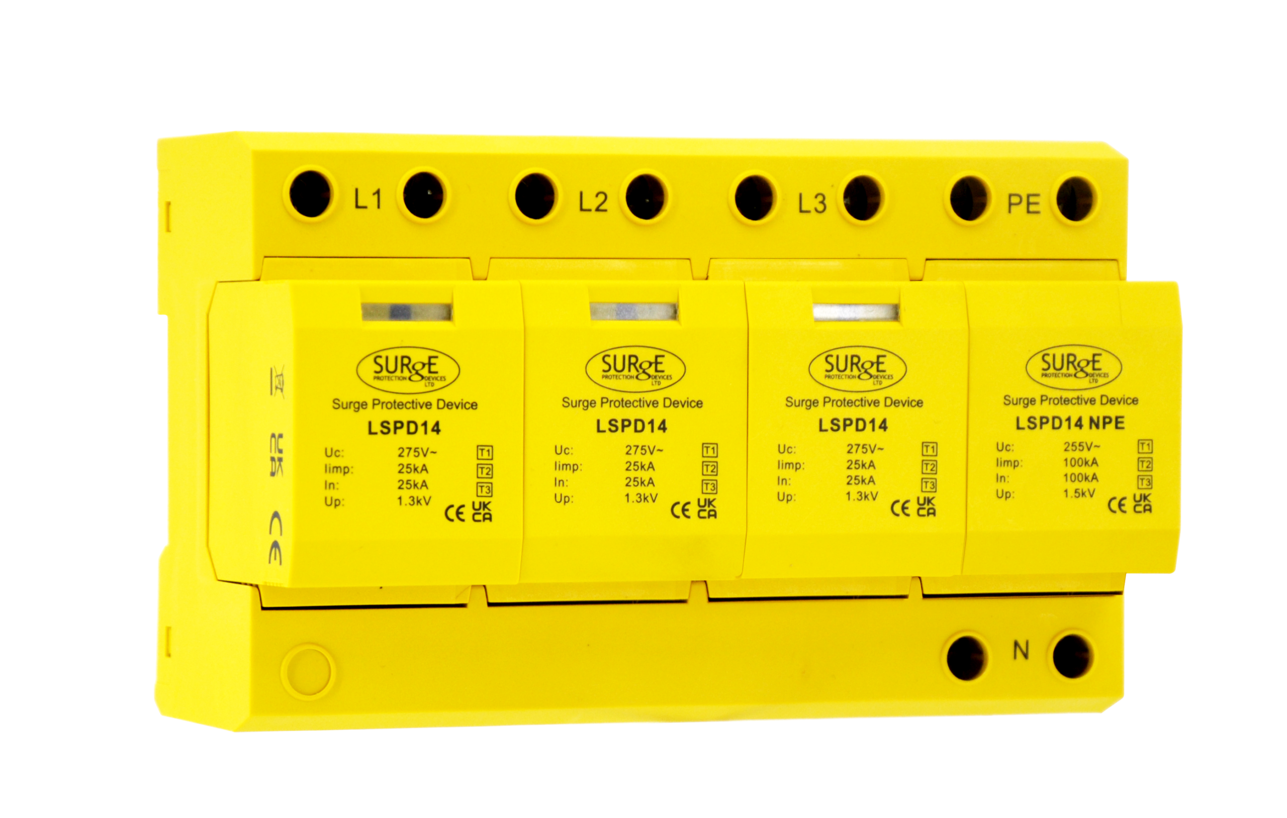 Surge Protection Devices | LSPD14 | Type 1, 2 & 3 Three Phase SPD | 25kA Per Pole 1 LSPD14 Type 1 2 3 Three Phase SPD