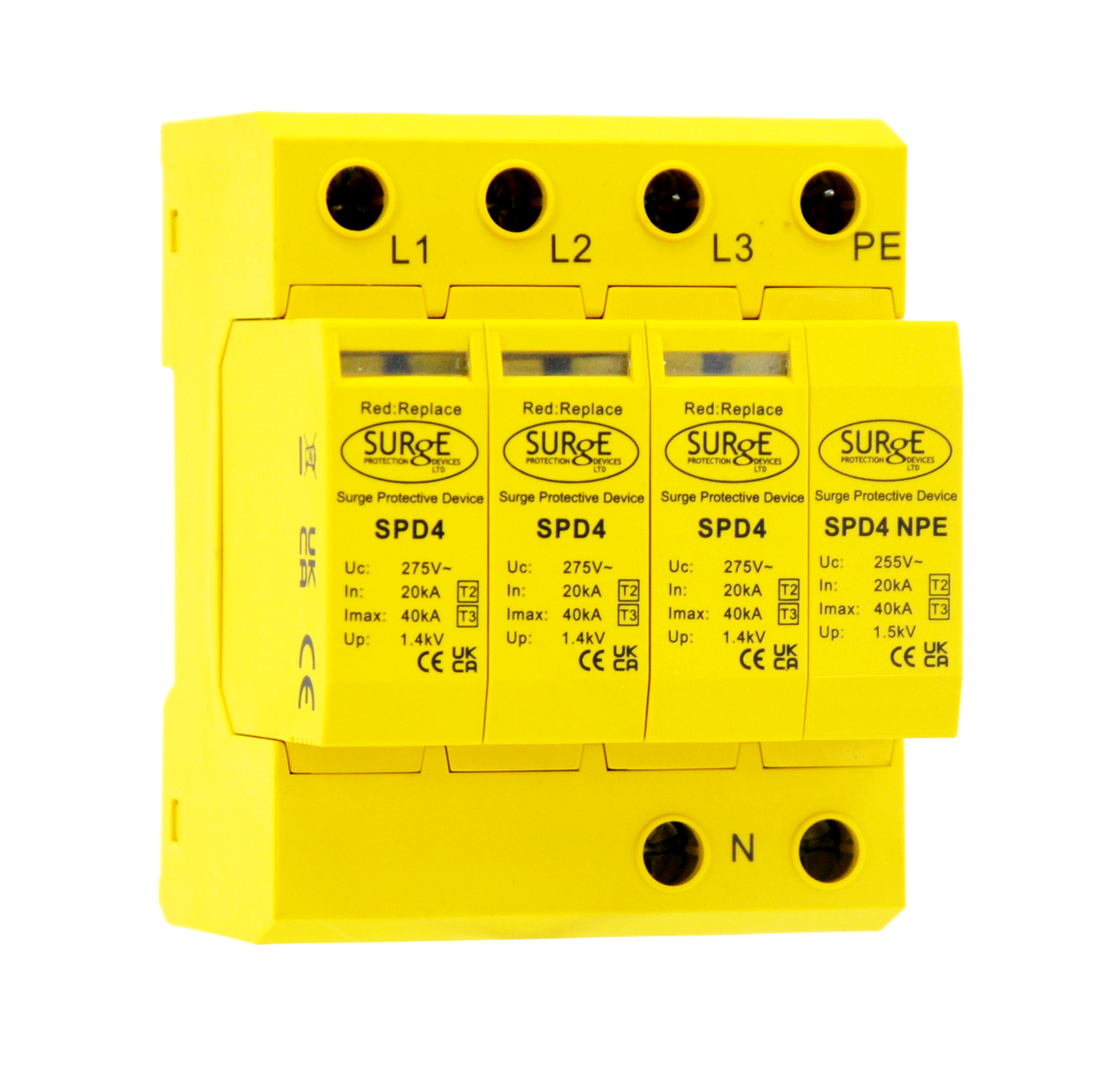 Surge Protection Devices | SPD4 | Type 2 & 3 Three Phase SPD | 40kA 1 SPD4 Type 2 & 3 Three Phase SPD