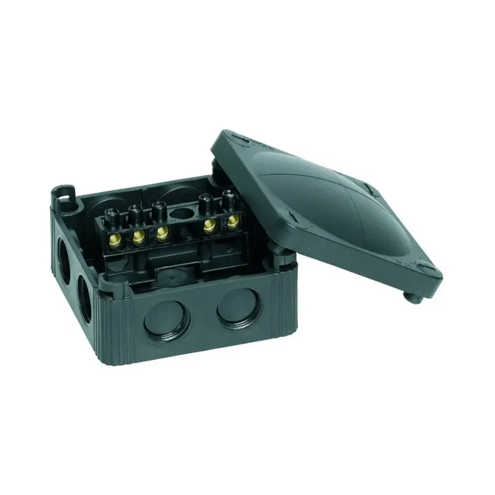 Wiska | COMBI 308/5 BK | Junction Box | Black | 85x85x51mm | 4mm² Terminal Block 2 Wiska COMBI 308/5 BK (Black)