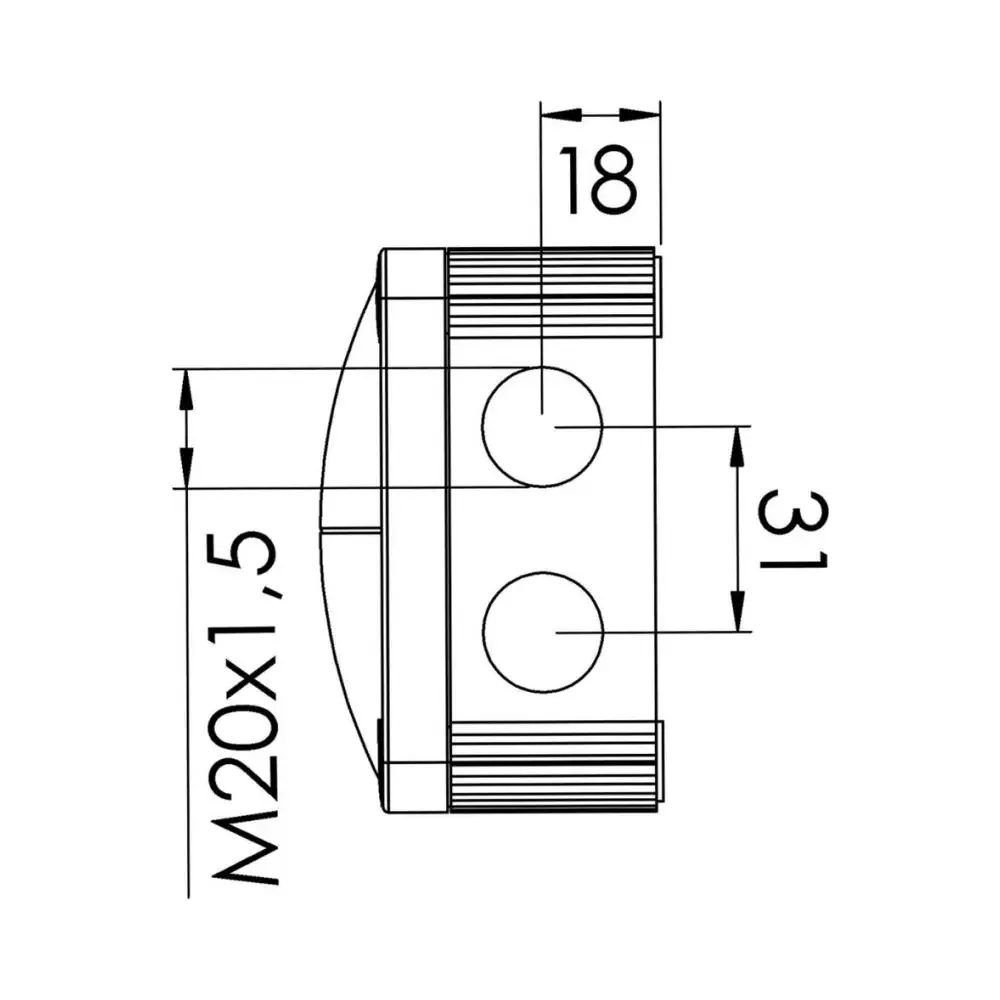 Wiska | COMBI 308/5 BK | Junction Box | Black | 85x85x51mm | 4mm² Terminal Block 3 Wiska COMBI 308/5 BK (Black)