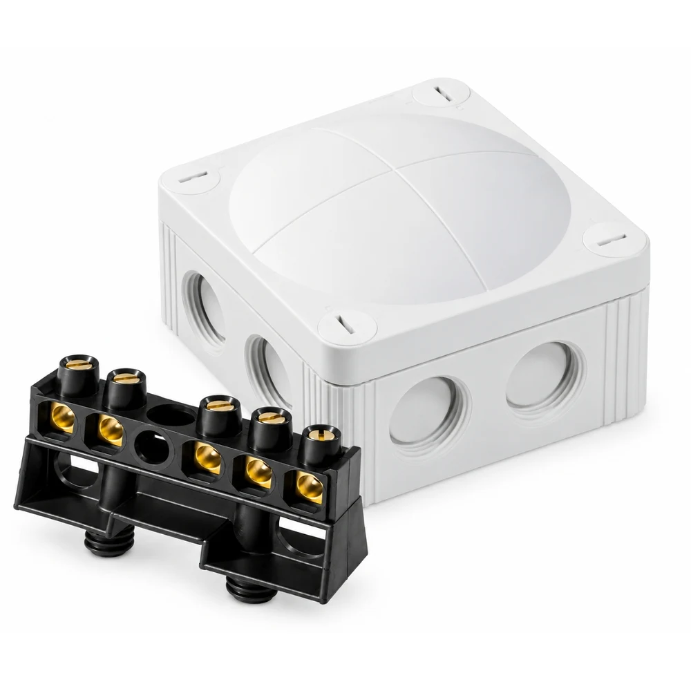 Wiska | COMBI 308/5 WH | White Junction Box | 85x85x51mm | 4mm² Terminal Block 1 10060611 Wiska | COMBI 308/5 WH | White Junction Box | 85x85x51mm | 4mm² Terminal Block