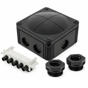 Wiska COMBI 607/5 Black Junction Box with Reducers