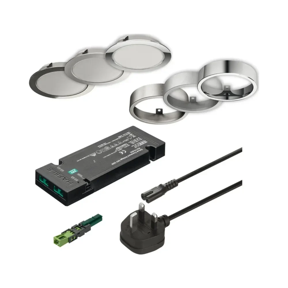 Hafele 833.88.948 | Loox5 3038 | 24V LED Downlight Set | 3W | 5000K Cool White | Stainless Steel 1 HAFELE 83388948 Hafele 83388948 Loox LED 3038 24V LED Downlight Set 3W 5000K Cool White Ø 65 mm - Stainless Steel 1