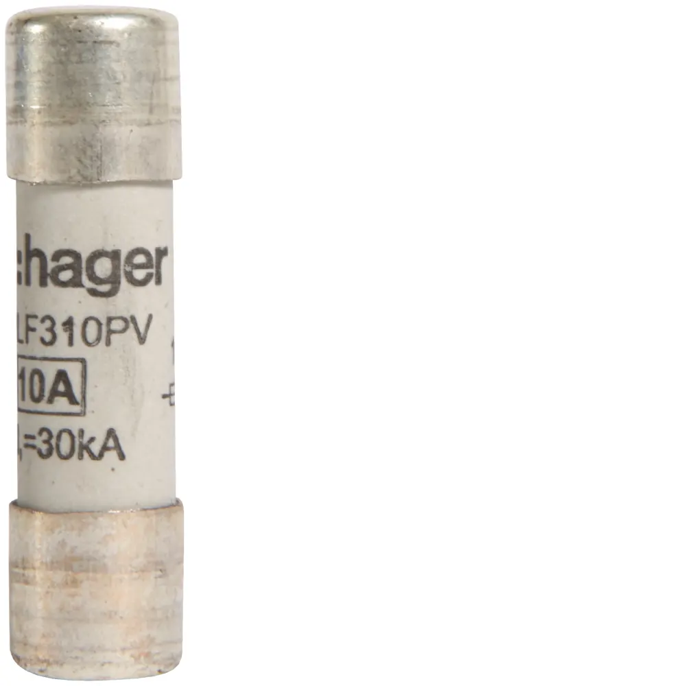 Hager | LF310PV | 10A 1000V DC PV Fuse | 10x38mm | Pack of 10 1 Hager | LF310PV | 10A 1000V DC PV Fuse | 10x38mm | Pack of 10
