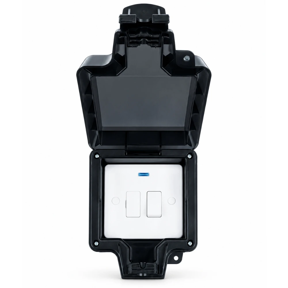 Niglon | H-BWS131FS | Hurricane IP66 13A Fused Connection Unit | Black 1 Niglon H-BWS131FS IP66 13A Fused Connection Unit