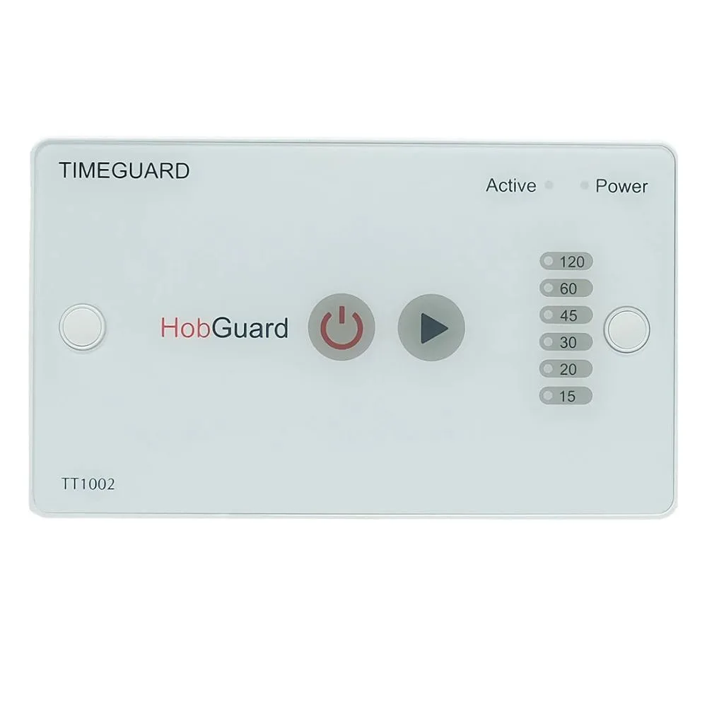 Timeguard | TT1002 | HobGuard 2 Gang 40A Hob Timer Switch | White Glass 1 Timeguard TT1002 HobGuard 2 Gang 40A Hob Timer Switch